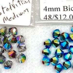 Destash Genuine Swarovski Crystals, 4 Mm Bicones 2AB & One 2X Crystals ...
