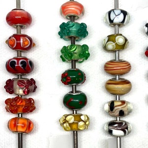 Destash Large Hole Murano Lampwork (hand-made) Beads - Choice of 6 Beads