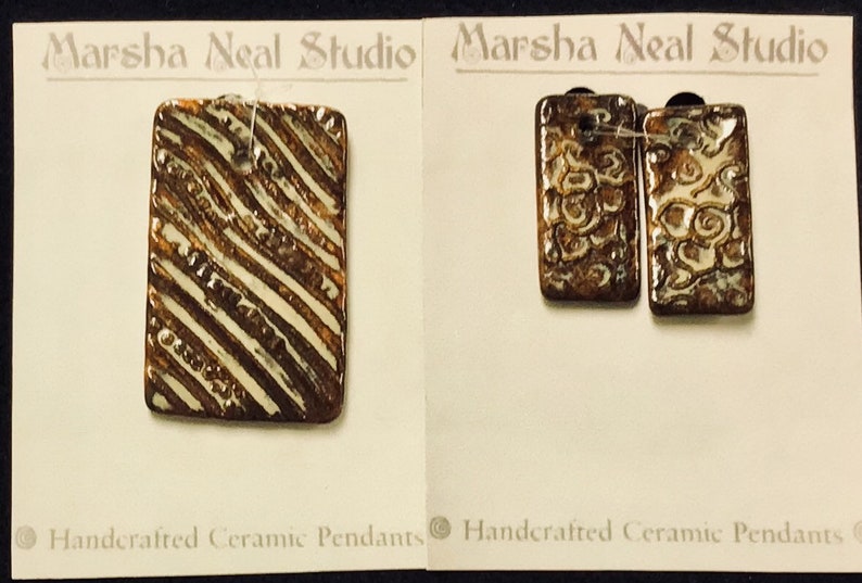 Destash Marsha Neal Porcelain PendantEarrings Set M