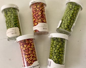 Destash Czech 6-0 Seed Bead Vial Assortment #6 - 5 Vials