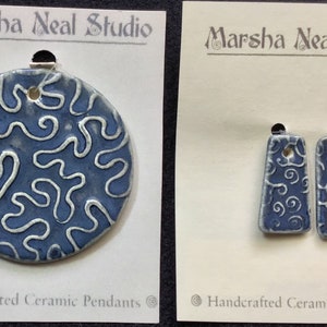 Destash Marsha Neal Porcelain Pendant/Earrings Set H