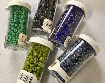 Destash Czech 6-0 Seed Bead Vial Assortment #3 - 5 Vials