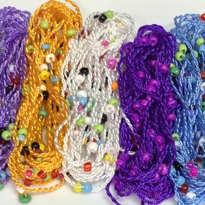 Destash Twisted Beaded Polyester Cord Color Variety Mix