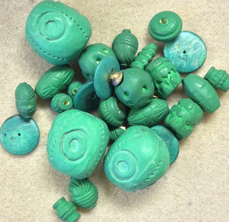 Destash Wood and Clay Beads Assortment