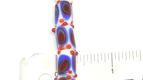 Destash Lampwork Glass Barrel Beads, Strands