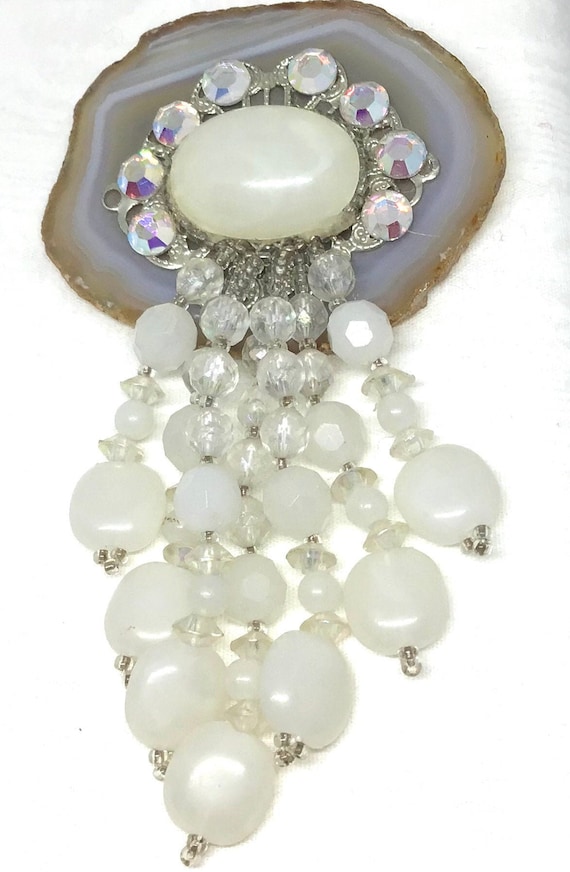 Destash Vintage Miriam Sheppard Pin, Agate Stone w