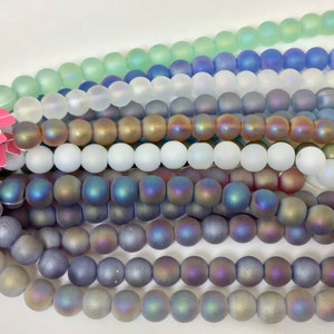 Destash Lot of 14 Strands of Assorted 12 mm Matte Round Beads