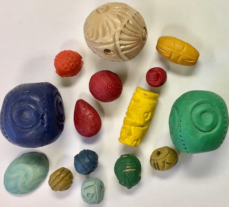Destash Wood and Clay Beads Assortment
