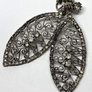 Destash Vintage Rhinestone Marqui Shaped Clip-on Earrings, Circa 1930&#39;s