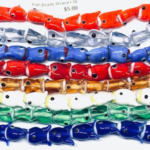 Destash Glass Fish Beads - Pick Your 8 Strands
