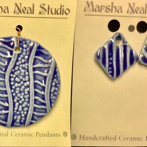 Destash Marsha Neal Porcelain Pendant/Earrings Set P