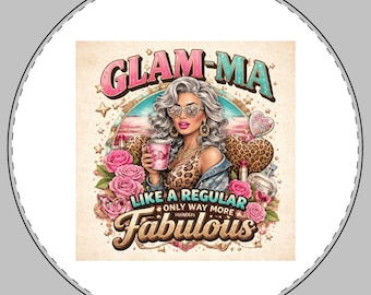 Glam-Ma Fabulous Round Cutting Board | Retro Glam Granny Kitchen Decor