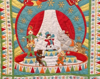 Circus quilt- baby quilt or toddler gift  - circus nursery décor - 34" by 40"