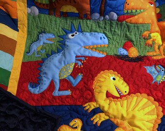 Dinosaur Baby Quilt Etsy
