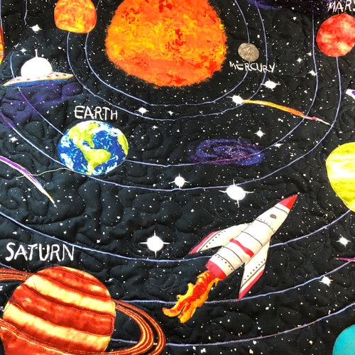SPACE THEME CRIB Quilt Solar System Baby Blanket Etsy
