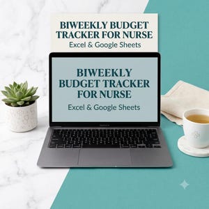 Biweekly Budget Tracker for Nurses | Editable Excel Google Sheets Paycheck Planner | Shift Work Budget Spreadsheet | Digital Download