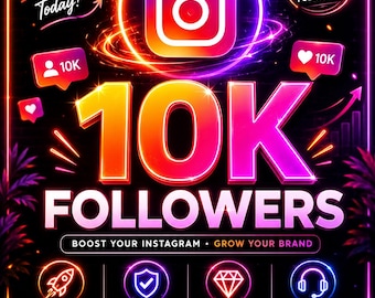 Pacchetto da 10.000 follower su Instagram / Aumento sicuro e immediato dei follower sui social media