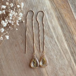Raindrop Wild Flower Threader Earrings