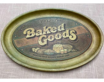 Vintage Metal Tray Lovin Oven Baked Goods 70s Retro Kitchen Home Decor Wall Sign