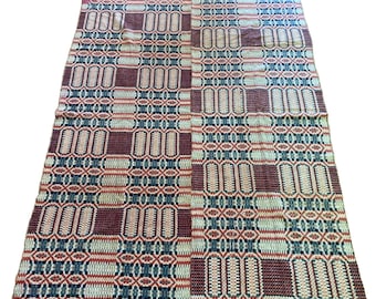 Antique Jacquard Coverlet Blanket Hand Loomed Early 1800s Overshot Weave 80x61