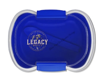 Fiambrera de dos niveles Legacy Built / Contenedor azul para el almuerzo, apilable para preparar comidas.