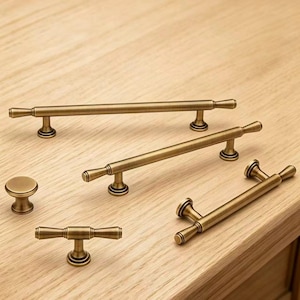 Massivem Messing Kabinett Knäufe für Kommode, antike Bronze Schubladenknäufe für Garderobe, Mid Century moderne Möbelbeschläge