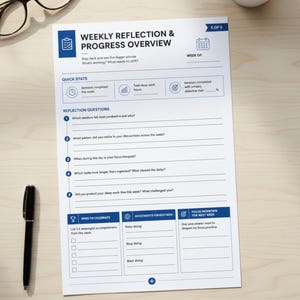 Deep Work Session Tracker Printable, Productivity Planner Template, Focus Log Digital Download, Business Organization, Deep Work Tracker