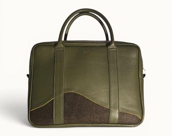Leather Work Bag — Minimalist Briefcase for Women — Handcrafted Laptop Bag 13” — Limited Edition — Made in Portugal