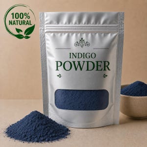Poudre d'indigo, poudre d'indigofera tinctoria pur, poudre de coloration naturelle pour cheveux, teinture botanique, soins capillaires à base de plantes, coloration à base de plantes