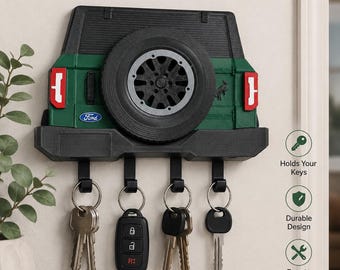 Ford Bronco Rear View Key Holder | 3D Printed Wall Rack for Keys