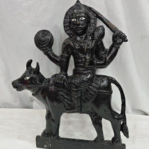 14Inch  heavy 4kg Shani Dev Iron Statue, Shani Bhagwan Murti, Black Shanidev Idol, Shani Maharaj Statue for Home Temple, Shani Dev Mandir