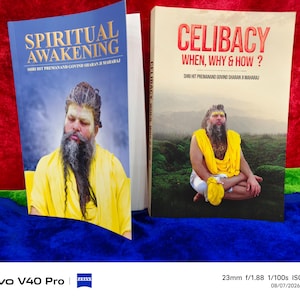 Premanand Ji Maharaj 2 English Book Combo | Spiritual Awakening 272 Pages + Celibacy When Why & How 278 Pages | Free Carry Case Cover Holder