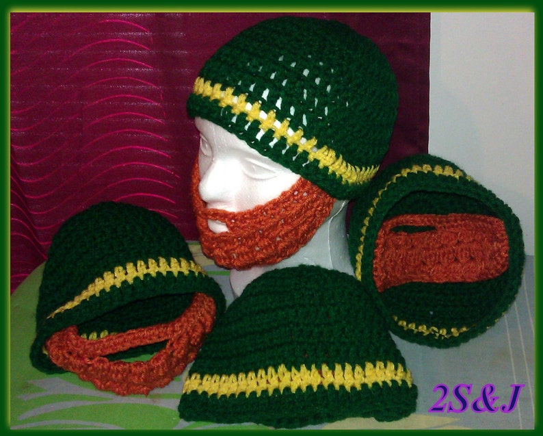 Crocheted ADULT Beard Hat you can choose different colors