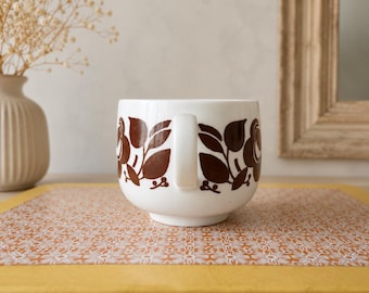 Lattiera vintage Melitta / Brocca in ceramica con motivo floreale "Berlino" marrone, Germania Ovest