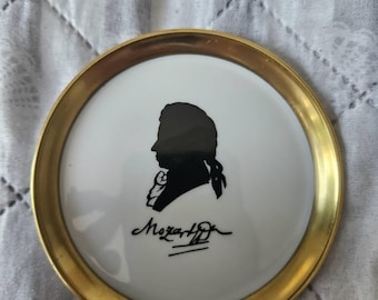 Vintage Fürstenberg Porcelain Plates: Mozart, Haydn, Gold Rim Set (2)