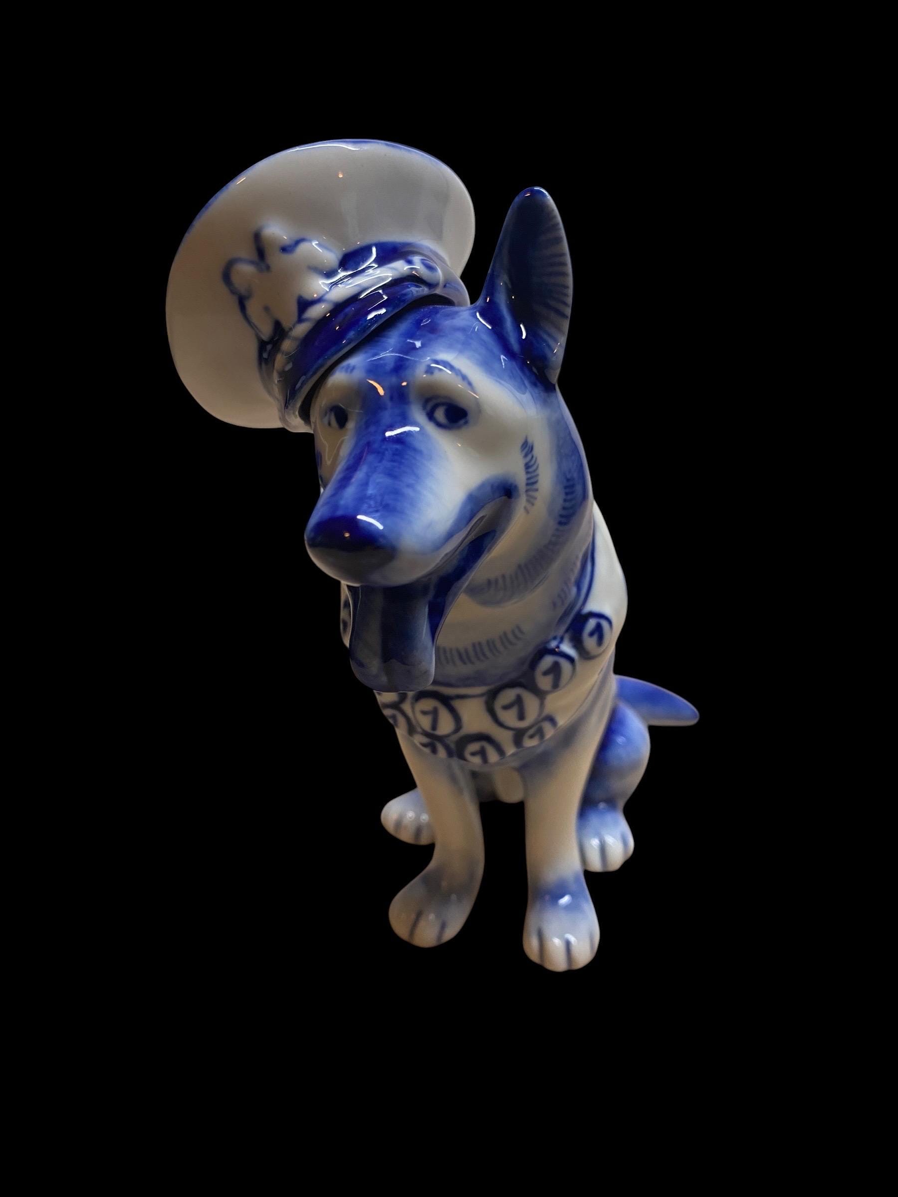 Russian Gzhel Dog - Etsy