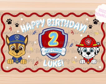 Sjabloon voor spandoek patrouille pups | Digitale download