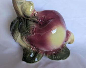 Vintage Royal Copley Apple Wall Pocket Planter/ Mid Century Ceramic Fruit Vase/ Excellent Condition