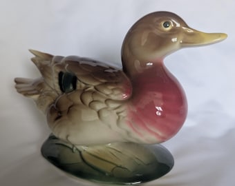 Rare Vintage Anthony D. Priolo Ceramic Mallard Hen Duck Figurine/ Signed A. D. Priolo, Pristine Condition