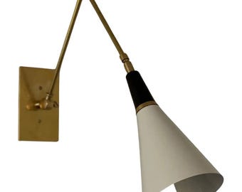 Applique murale en laiton style années 50, Magari Alaska, lampe italienne moderne, luminaire Stilnovo, décoration vintage