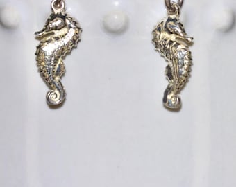 Tiny Silver Seahorse Earrings for Women,