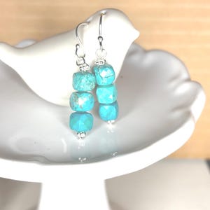 Turquoise Dangle Earrings: Handmade Sterling Silver Gemstone Jewelry