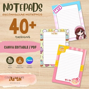 Rektangulära anteckningsblockdesigner: Canva redigerbar PDF-nedladdning (40+ designer)