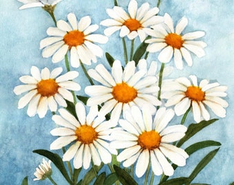 Ensemble de cinq cartes de correspondance florales assorties de cinq reproductions d'aquarelle