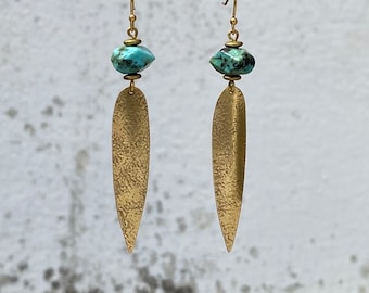 OXTA Turquoise Brass Earrings