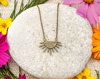 Sun Necklace - Brass Necklace