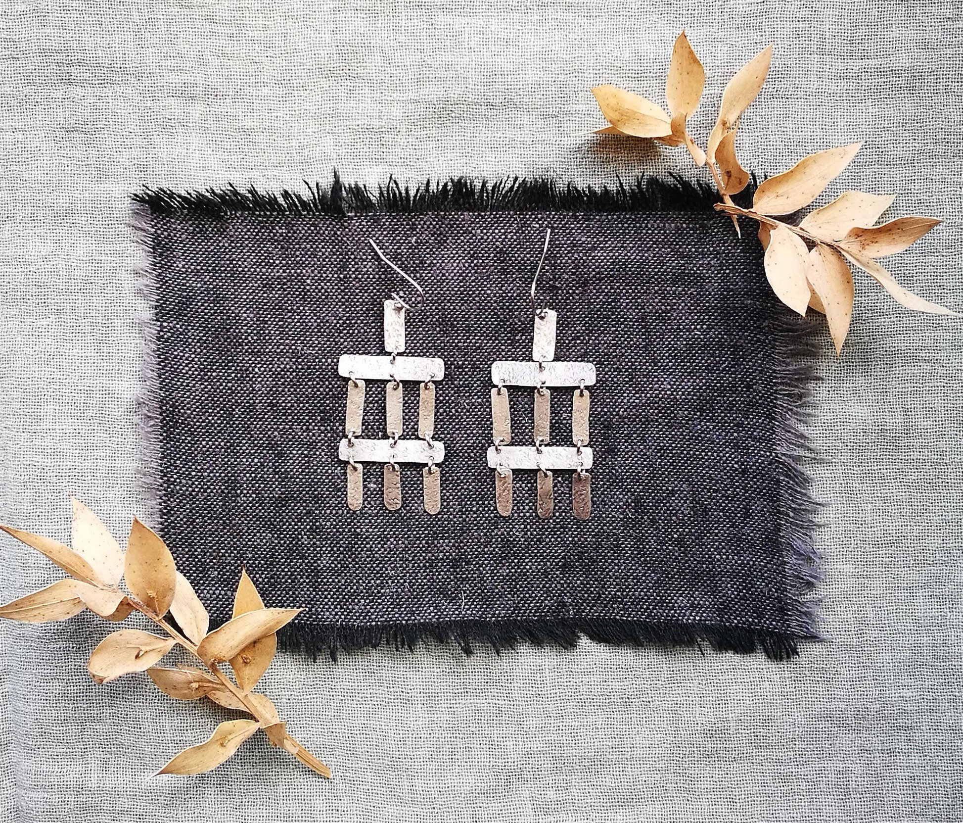 UPHAZ Silver Earrings
