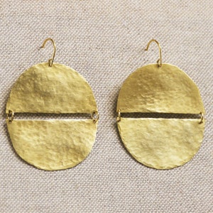 UDI Large Circle Brass Earrings