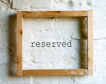 Reserved for Gracey