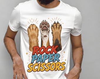Hundtassar sten papper sax PNG, rolig husdjursgamer sublimeringsdesign, söt djurtassavtryck digital nedladdning, spelhumor clipart
